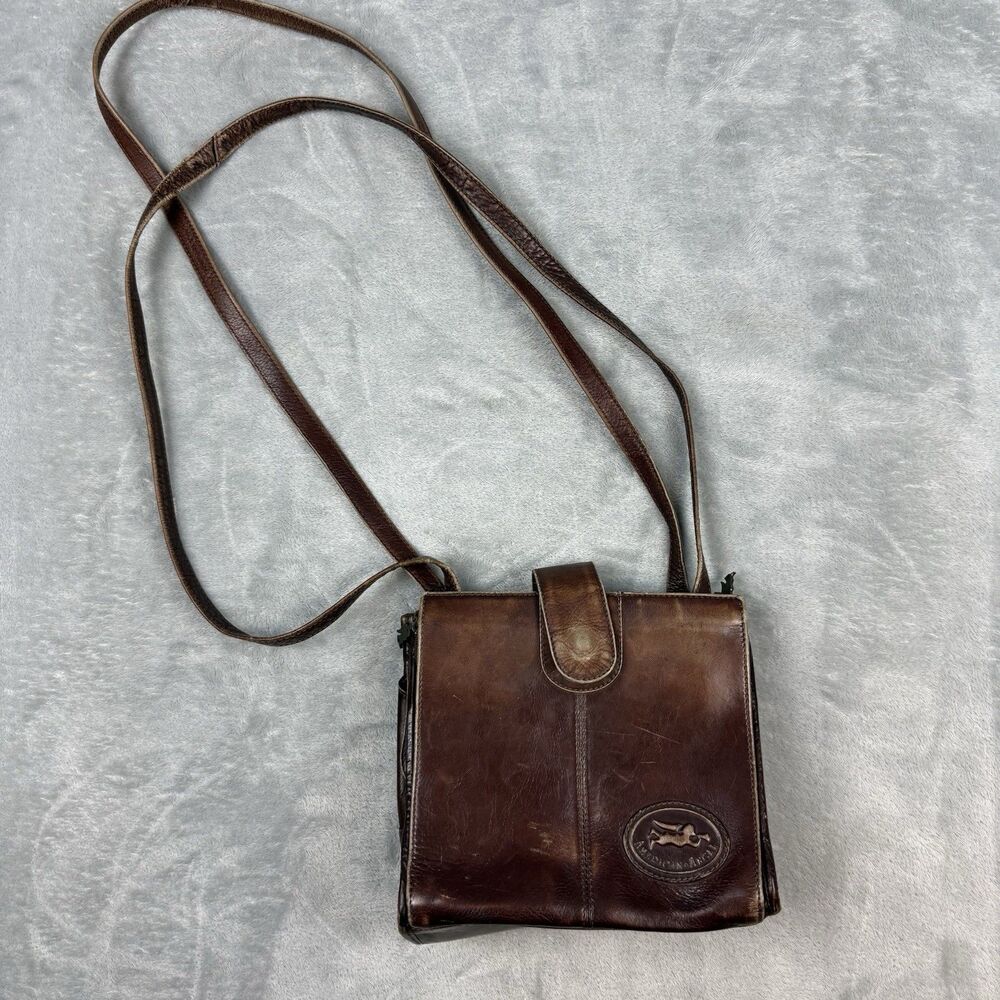 Vintage American Angel Genuine Leather Brown Crossbody Shoulder Bag